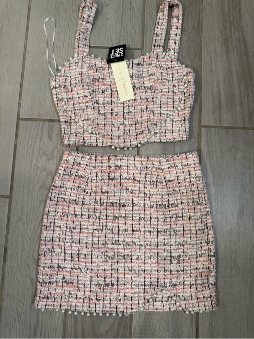 Thirty Thirty Pink Tweed Mini Skirt - Feminine High-Waist Mini